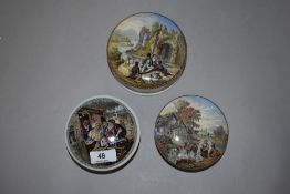 Three Pratt ware ceramic advertising pots