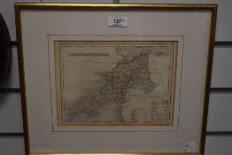 A Victorian leaf print of Caernarvonshire
