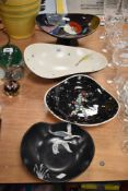 Four fruit bowls including Crown Devon and mid century Italian