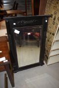 A 19th Century dark oak hall mirror