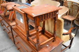 A small oak side table having pegged joints