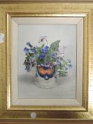 An oil painting on board, Audrey Johnson, signed and dated 1976, 21 x 16cm, plus frame