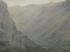A watercolour, Mari Takafuji, Lakeland landscape, signed and attributed verso, 17 x 32cm , plus
