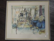 A print, after William Heaton Cooper, Wast Water, 24 x 37cm, and a watercolour, Connie de Melo,