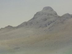 A watercolour, Mari Takafuji, Pike of Stickle, signed and attributed verso, 17 x 32cm , plus frame