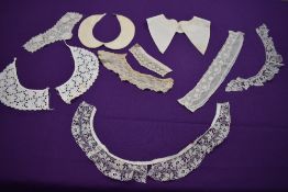 An interesting collection of 19th to early 20th century collars,some lace others pique cotton,