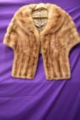 A 1950s blonde mink shawl/ wrap.