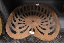 A Farm machinery or implement seat marked for Bamfords