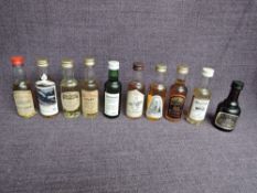 Ten Miniature bottles of Distillery Own Bottlings Whisky, The Knockdhu 12 Year Old, Glenfarclas