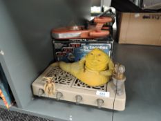 A selection of Star Wars figures including Jabba the hut, Sy Snootles Rebo band and Sandspeeder