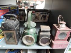 Four various Railway Oil Lanterns, Lamp Manufacturing & Railway Supplies Ltd BR(M), Raydon,