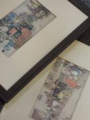 Ludovic (20th century), after, a pair of prints, coaching scenes, each 15 x 30cm, mounted appliqué