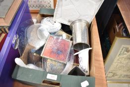 A selection of glass and ceramics also some pewter wares