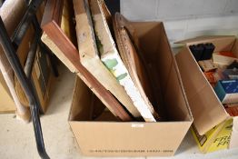 A selection of original art works and oval gilt picture frame