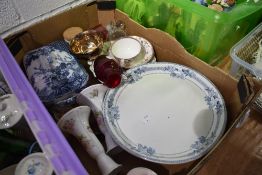A selection of ceramics and glass ware including Sunderland lustre