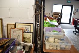 A set of vintage ski and poles