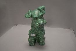A large green Sylvac terrier 1580 impressed to underside.