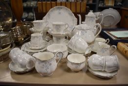 A part tea service by Royal Albert in the Satin Rose design