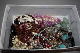 A selection of costume jewellery necklaces, mainly modern