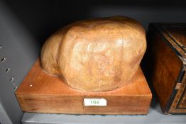 A Cherry wood sculpture having been exhibited at the Royal Academy by M Jenkins