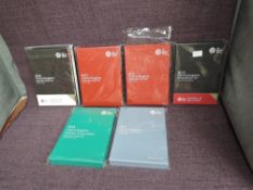 Six United Kingdom Royal Mint Annual Coin Sets, 2013-2018