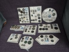 A collection of Detector Coin Finds on boards, William III, Queen Ann, George III, George IV,