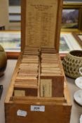 A cabinet makers or furniture restorers set of wood block samples from around the world by