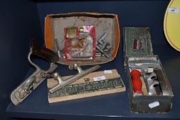 A Stanley no 50 multi plane with cutters and an iron