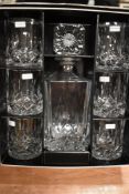 An as new boxed set of Royal Doulton Whisky decanter and tumbler set