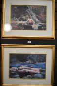 A pair of full colour prints after Homes of American settlers