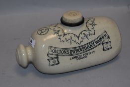 An antique Doultons improved foot warmer
