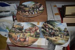 A selection of display plates including Spode and Wedgwood
