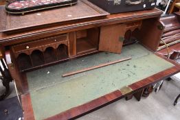 A late George III string inlaid mahogany secretaire chest, the rectangular top with reeded edge