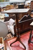 A 19th Century and later oak and stained frame occasional pedestal table