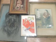 Eileen Watson (20th century), Toni the silky terrier, signed 18 x 24cm, framed, a print,