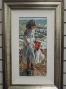 Sherree Valentine Daines (contemporary), after, a pair of Ltd Ed textured prints, hand enhanced
