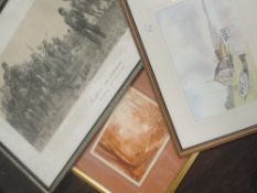 (19th century), a print, The Return from Balaclava, 27 x 58cm, mounted framed and glazed, 46 x 74cm,