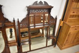 A Victorian mahogany over mantel mirror