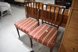 A pair of Regency revival mahogany dining chairs