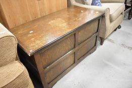 A mid 20th Century oak ply blanket box