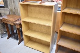 A laminate oak effect bookshelf