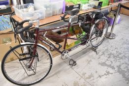 A custom built tandem bicycle, by Arthur Caygill, with Reynolds 531 Designer Select frame, Brooks