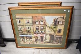 Two modern decorators prints, French street and still life