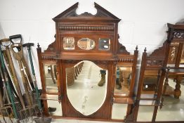 A Victorian mahogany over mantel mirror
