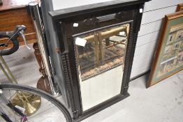 A 19th Century dark oak hall mirror