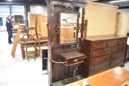 A Victorian mahogany hall stand, width approx. 100cm