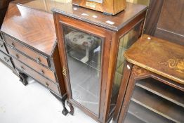 A late 19th or early 20th Century mahogany narrow display cabinet