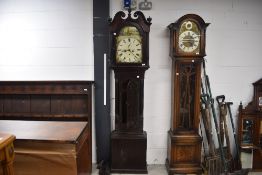 An 18th Century mahogany long cased , having 8 day movement with painted pictorial dial, named for