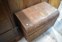 A traditonal tin travel trunk