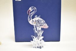A Swarovski crystal flamingo having box and certificate.